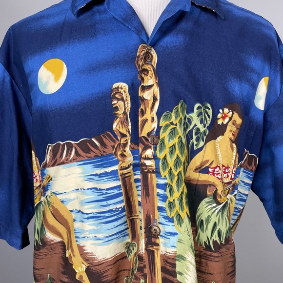 Hawaiian Togs 2XL 100% Cotton Luau Scene Hawaiian Shirt - Picture 5 of 6